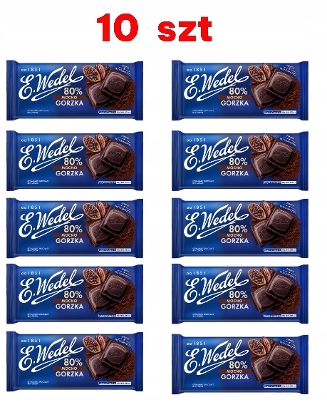 E.Wedel Czekolada Mocno gorzka 80% Kakao 10X80g Wedel Wedlowska