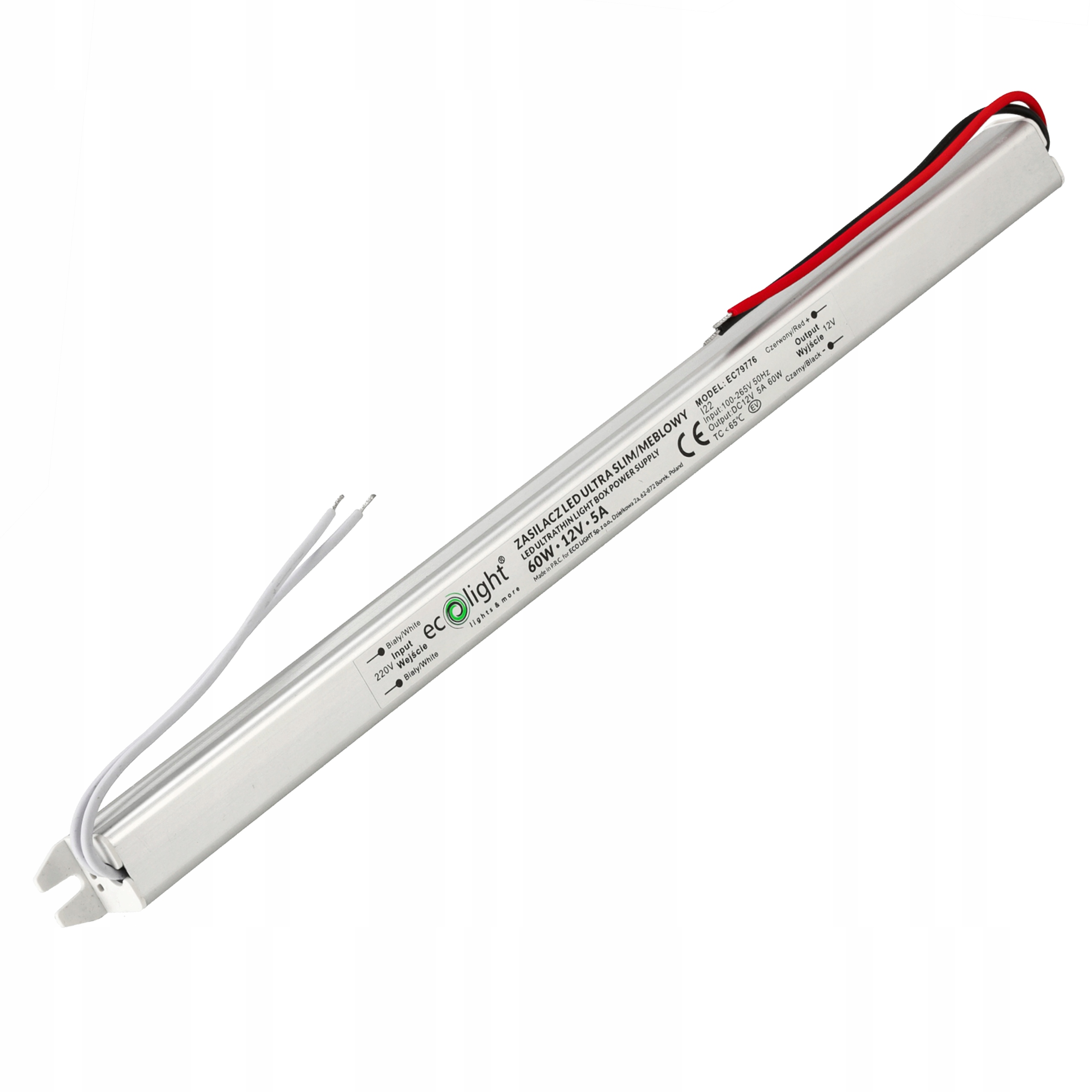 Zasilacz Led 12V 60W 5A Do Taśm Taśmy Transformator Ultra Slim Cienki