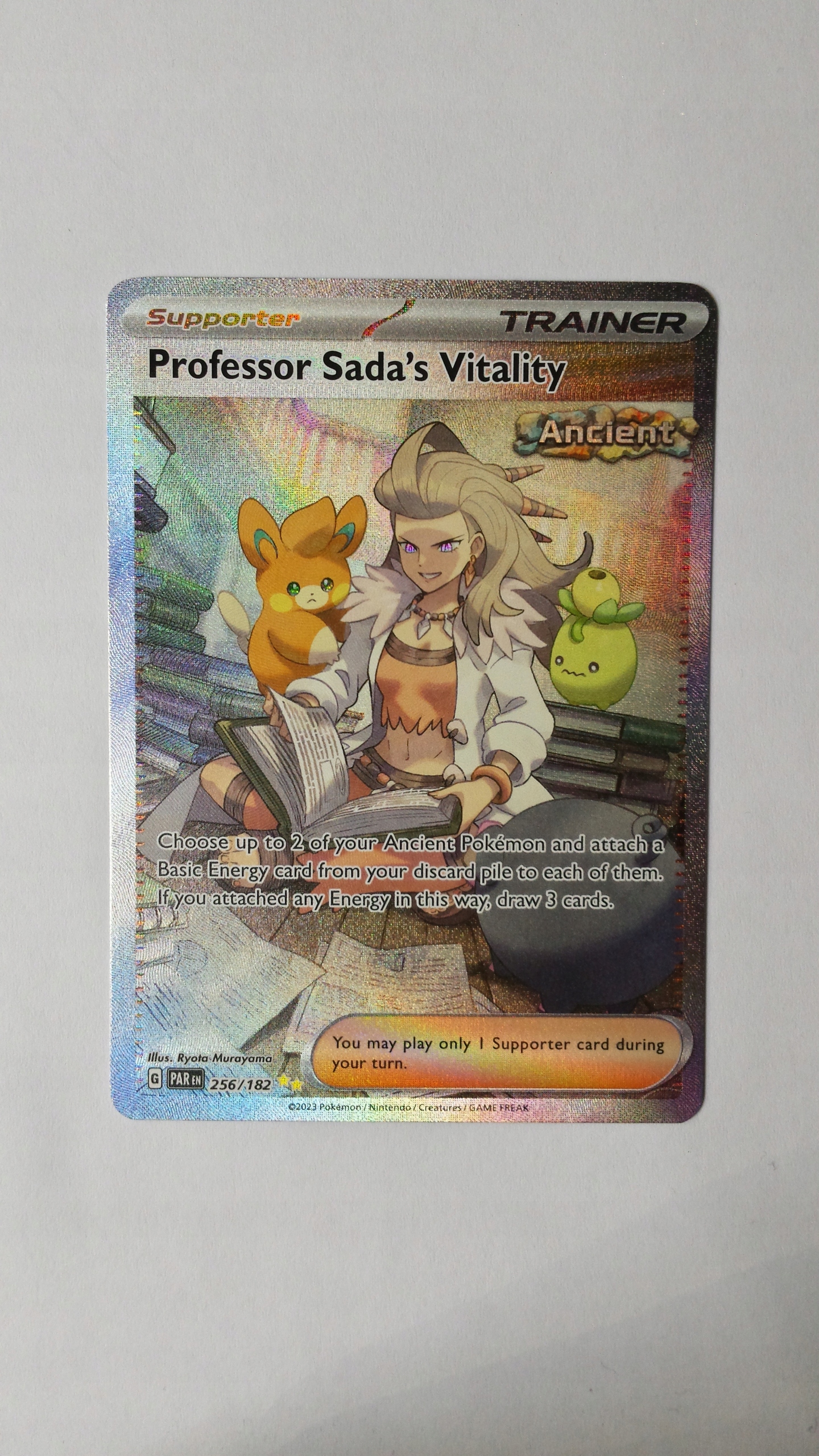 Karta Pokemon TCG Professor Sada's Vitality (PAR 256) Ancient Art