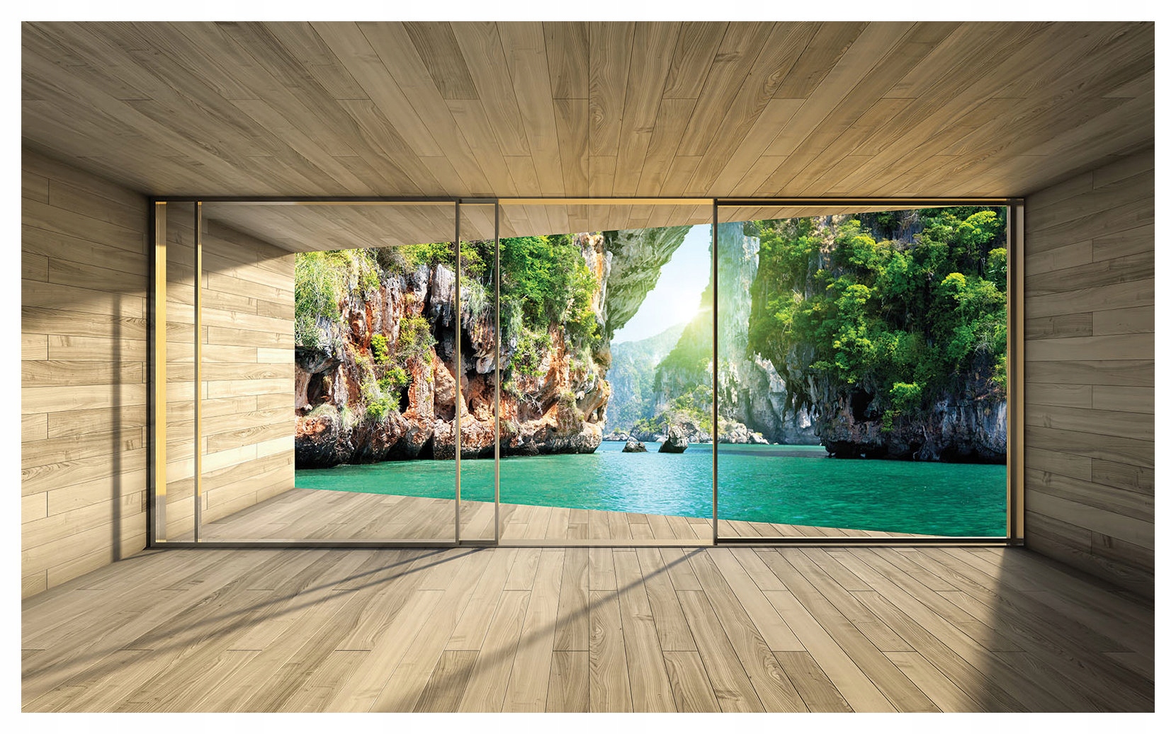 Fototapeta Mořské panorama sluneční výhled na moře a skály 208x146 lepidlo