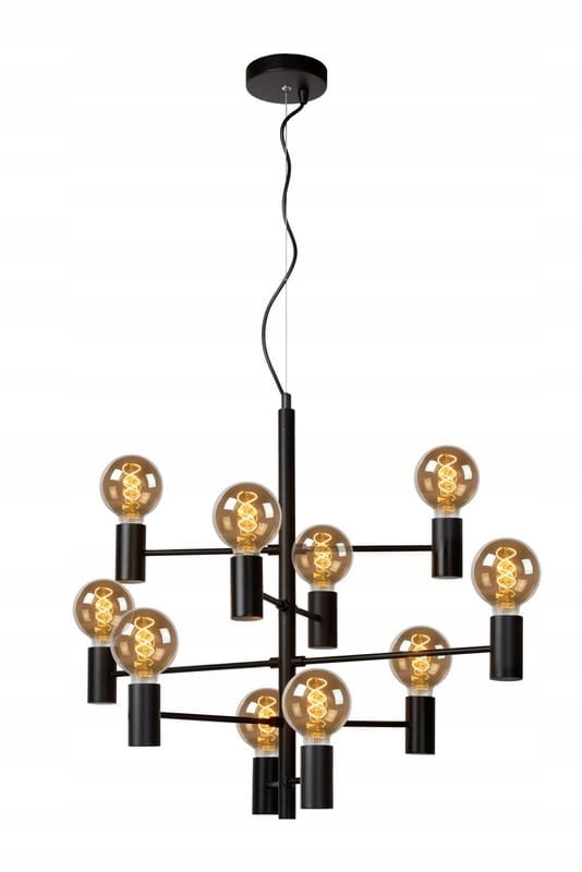 Lucide Leanne Stropný luster 10xE27 60W čierny industriálny