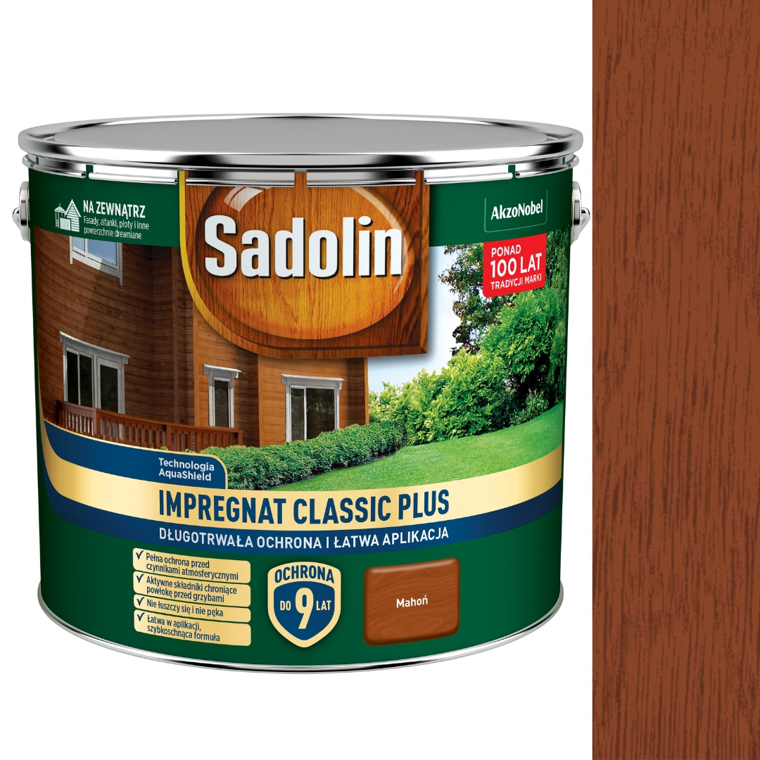 Sadolin Classic Plus Vodný Impregnát 9 L Mahagón
