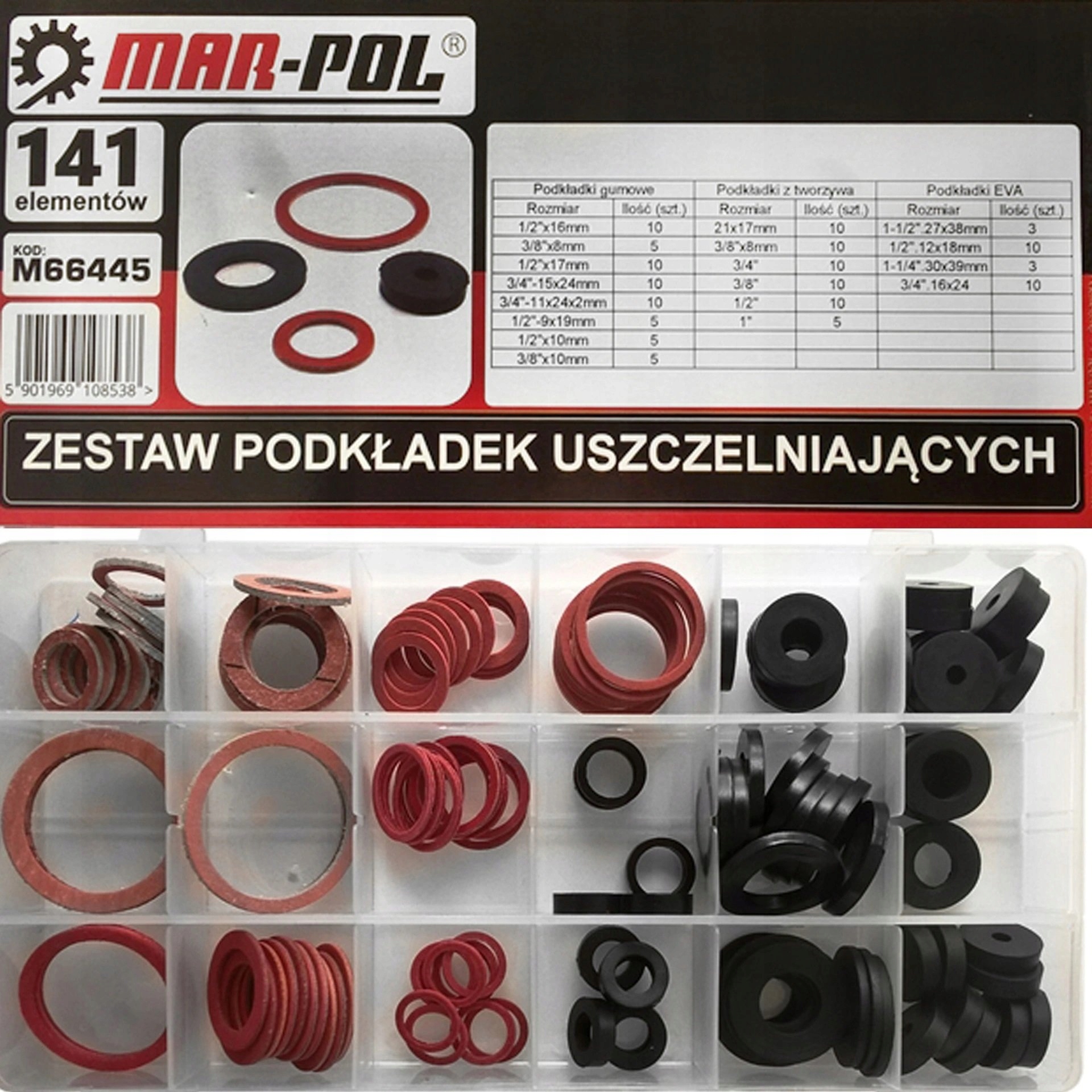 ZESTAW PODKŁADEK USZCZELNIAJĄCYCH PODKŁADKI 141 el