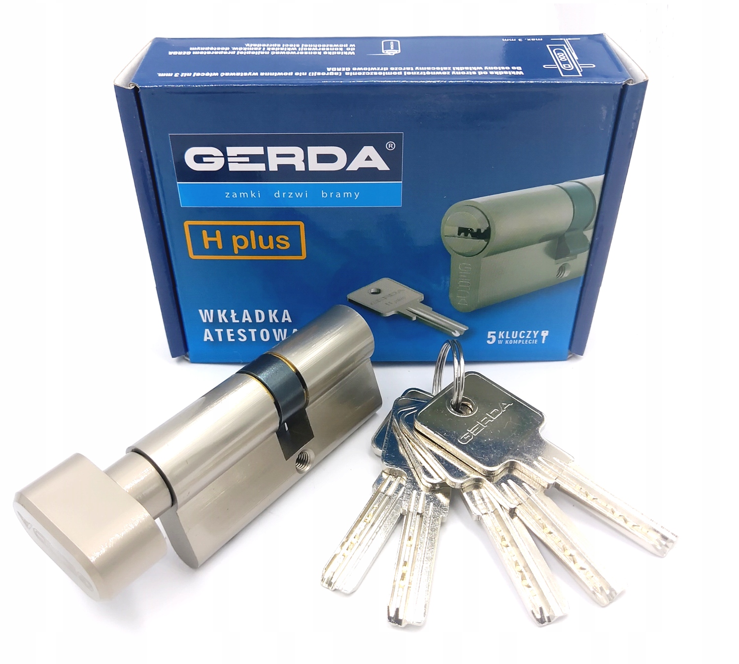 

Wkładka Gerda nawiercana H-plus 40/50 gałka atest