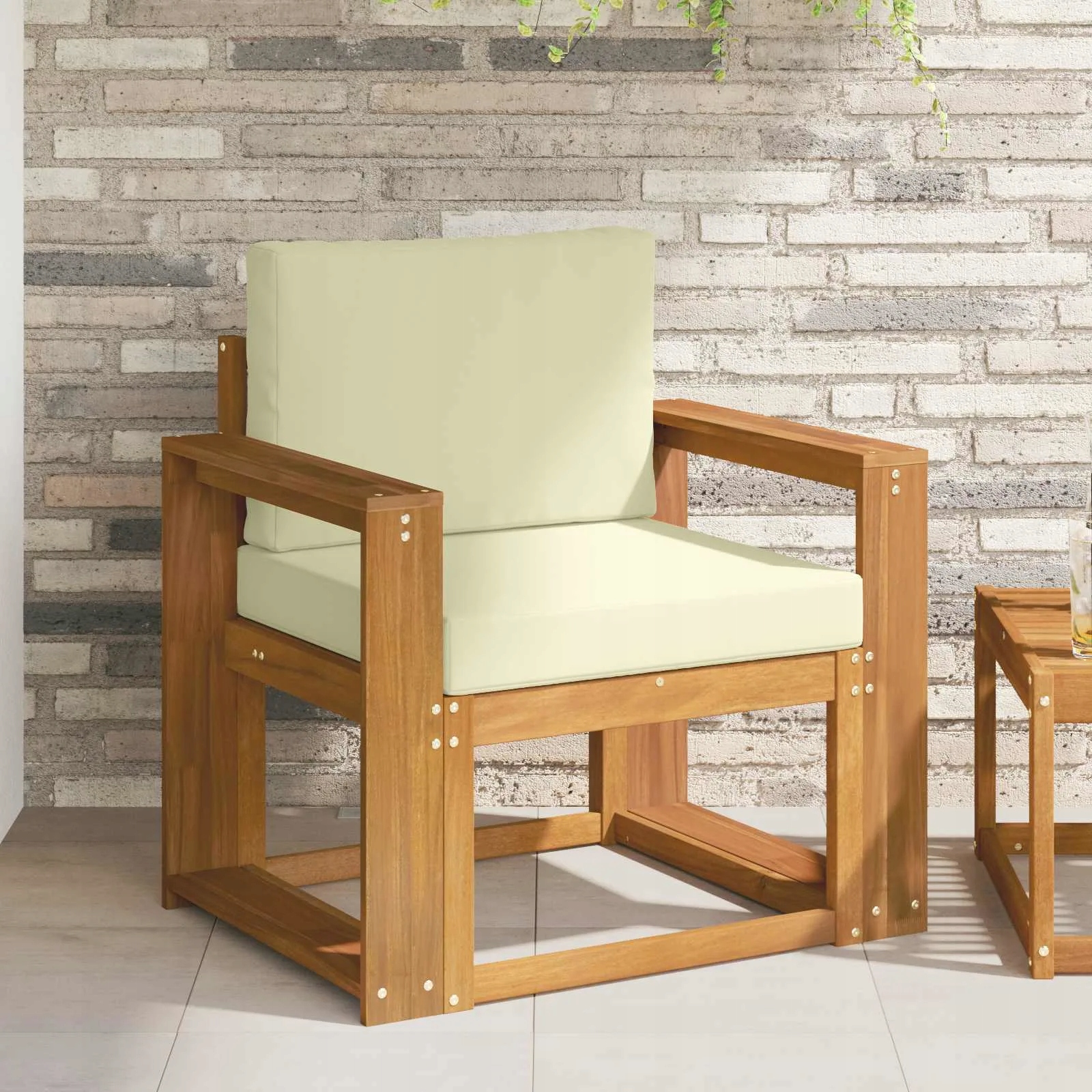 vidaXL Venkovní pohovka Masivní akáciové dřevo a polyester Přírodní