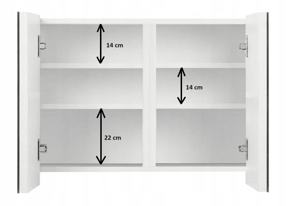 SZAFKA ŁAZIENKOWA Z LUSTREM SZAFKA LUSTRZANA Z OŚWIETLENIEM LED 100 cm Liczba półek 3