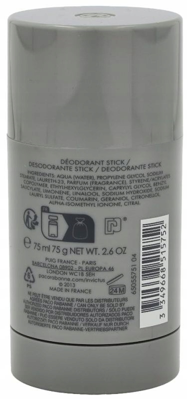 Paco Rabanne Invictus Deodorant Tyčinka 75 Ml