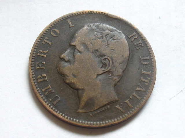 nr995 Włochy Stara Moneta 10 Centesimi 1893