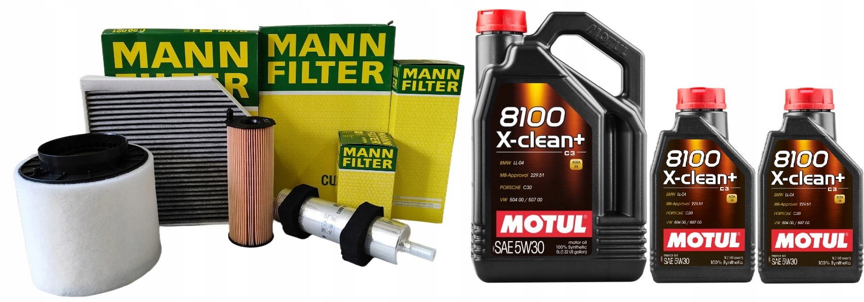 Mann Sada Filtrů Olej 7L Audi A5 I 8T 11-16 3.0 Tdi 204k 218k 245k