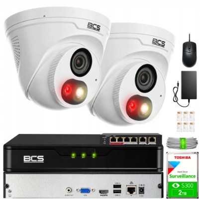 Zestaw Monitoringu 2x BCS-P-EIP14FSR3L3-Ai1 4MPX Audio IP67 Akcesoria Bcs
