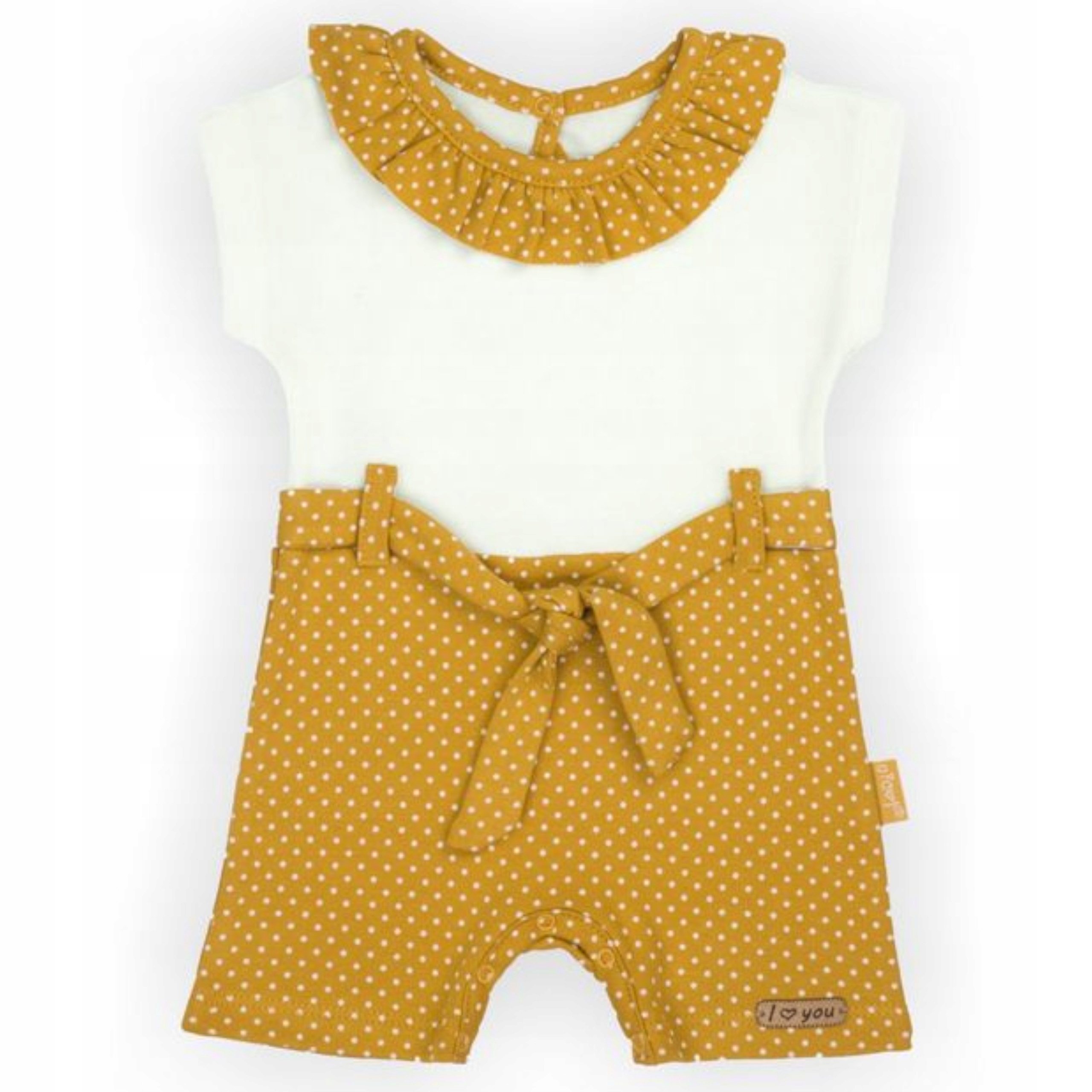 

Rampers Wiązany Pajac krótki rękaw z falbanką 80