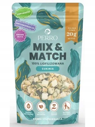 4x Perro MIX & Match lyofilizované pochoutky Cukinia 20 g