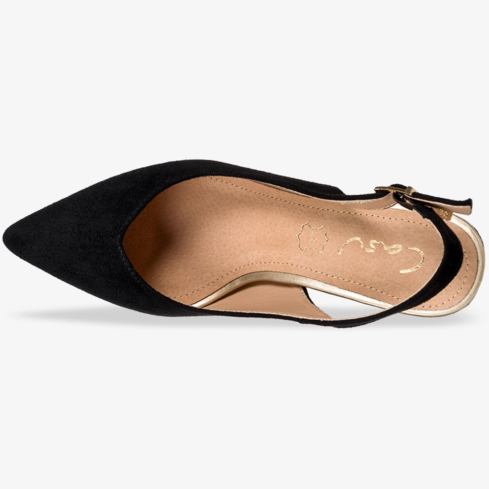 CZÓŁENKA DAMSKIE NA OBCASIE KLOCKU Z ODKRYTĄ PIĘTĄ WKŁADKA SKÓRA OZDOBA 37 Długość wkładki 24 cm