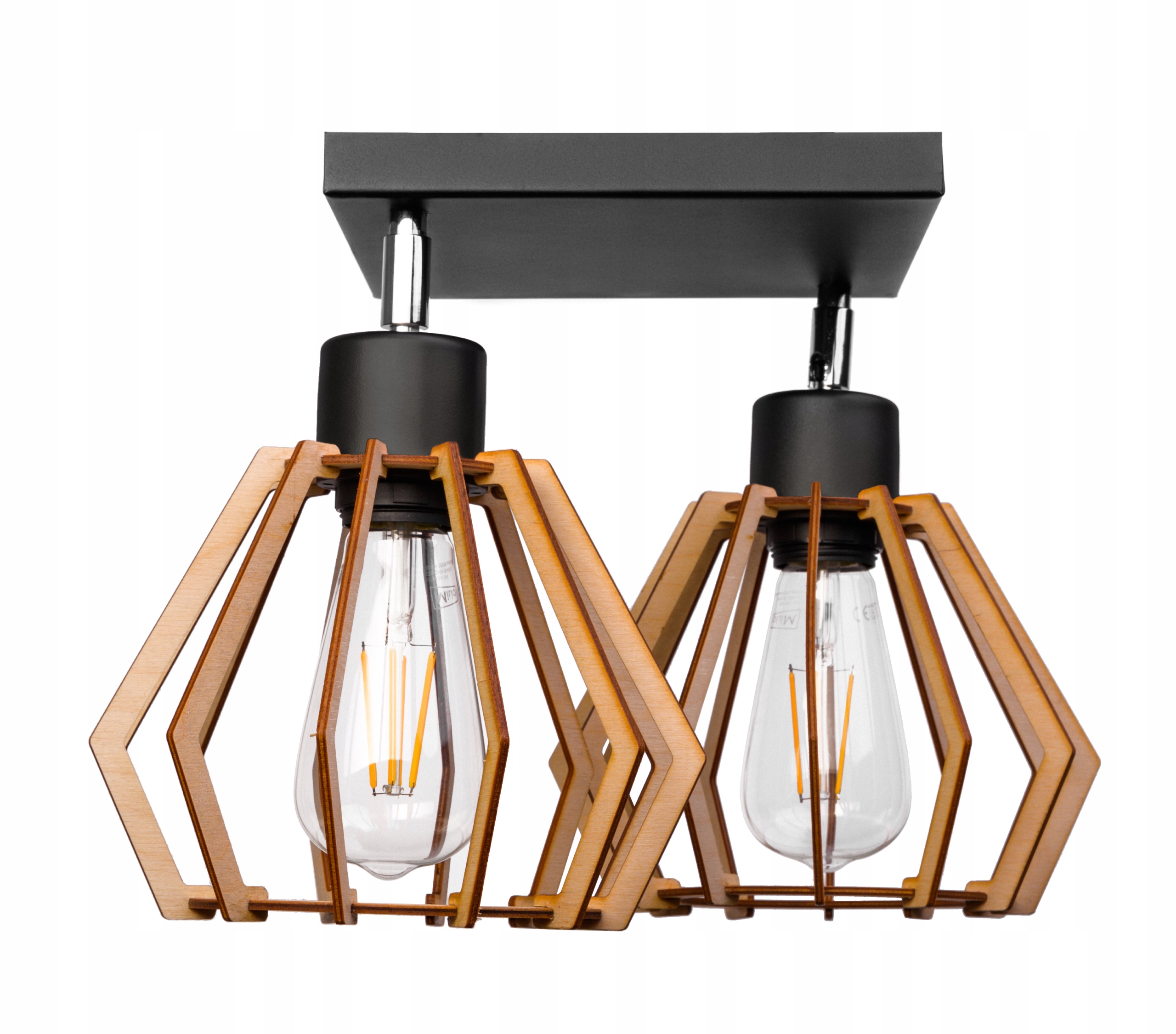 

Lampa Wisząca Sufitowa Regulowana Drewno Diament