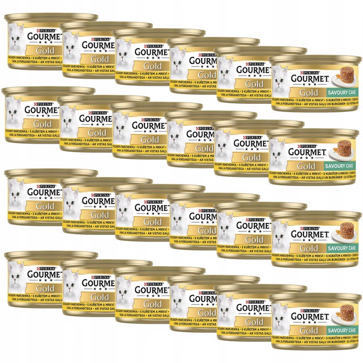 Levně Gourmet Gold Krmivo pro kočky savoury cake s kuřecím masem a mrkví 85 g