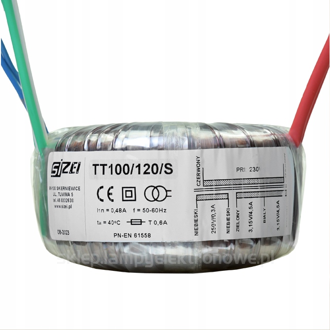 TT100/120/S Toroidní síťový transformátor Sizei