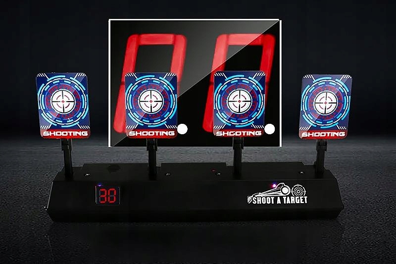 Tarcza Strzelnica Zręcznościowa Automatyczna z Licznikiem +Pistolet Materiał plastik