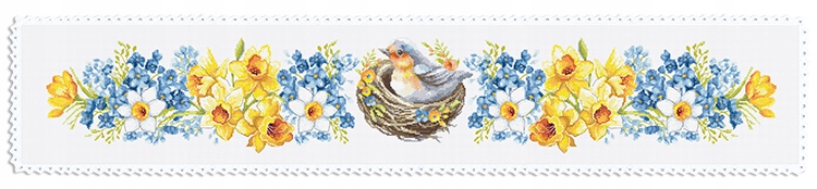 Křížková výšivka Vyšívací sada Dlouhý jarní běhoun