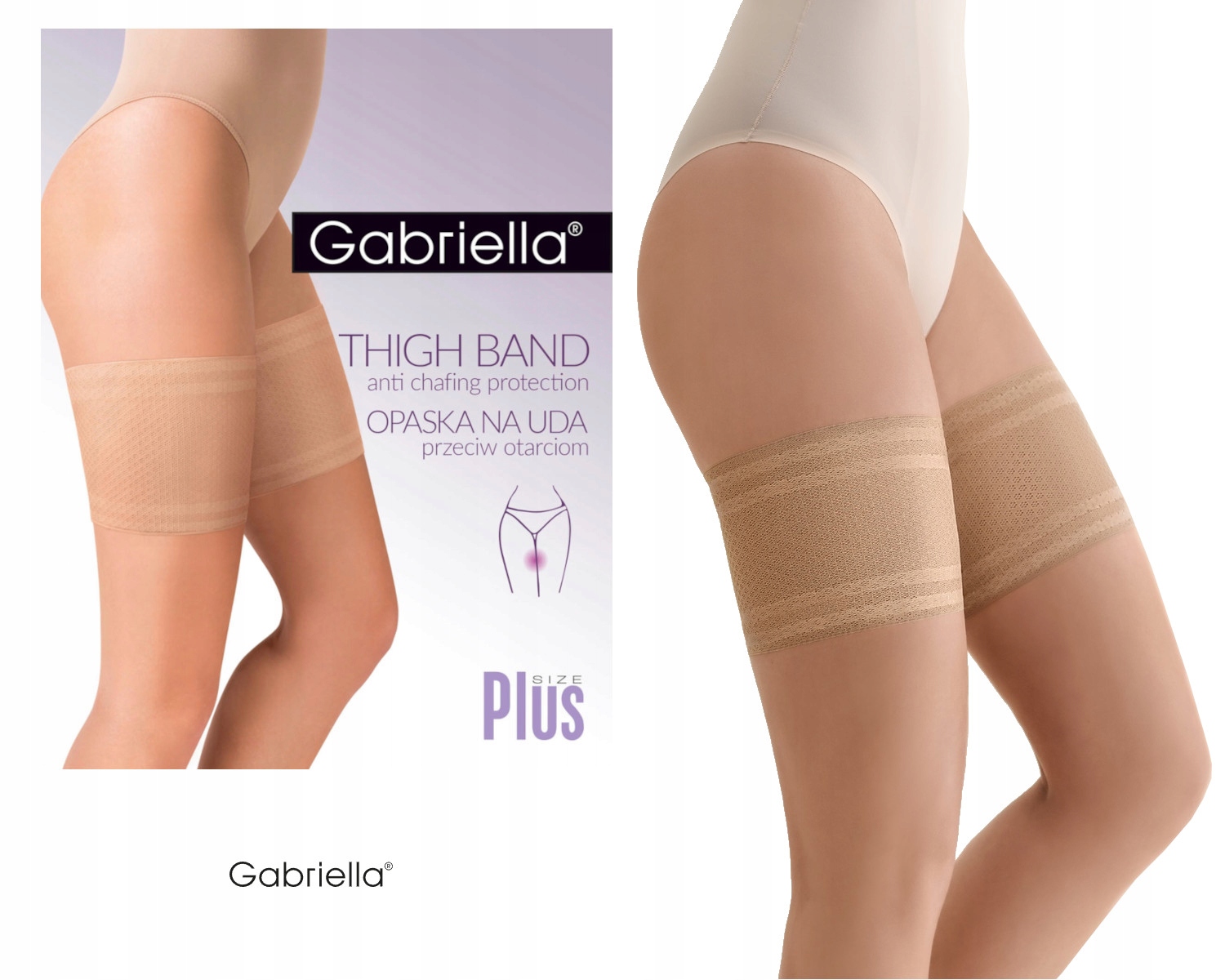 Opaska na Uda Siateczkowa Beżowa Gabriella 3/4