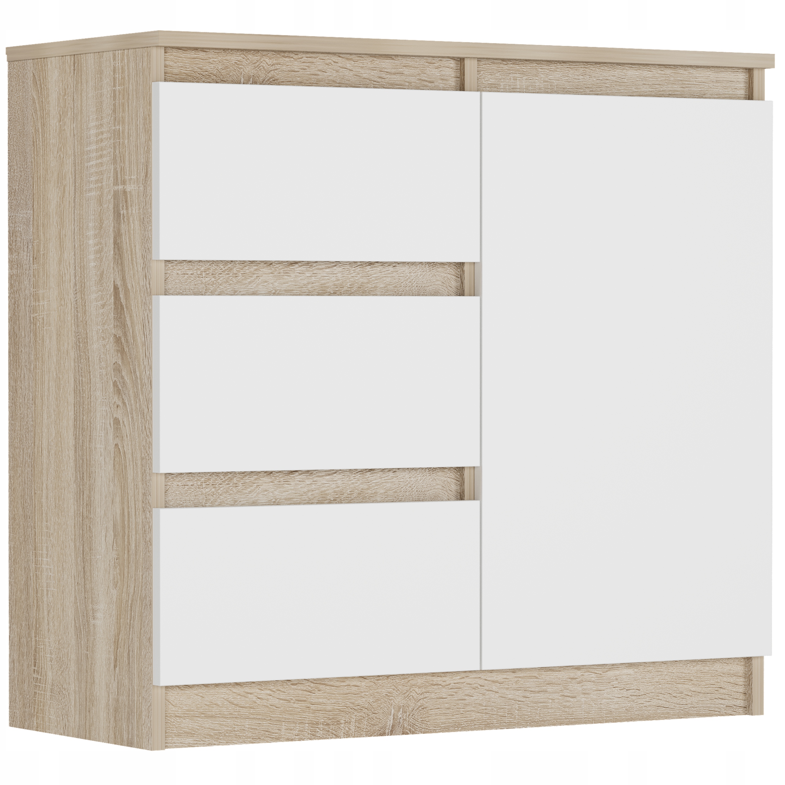 KOMODA R-80-S3 SZAFKA 3 SZUFLADY SONOMA MIX BIAŁY