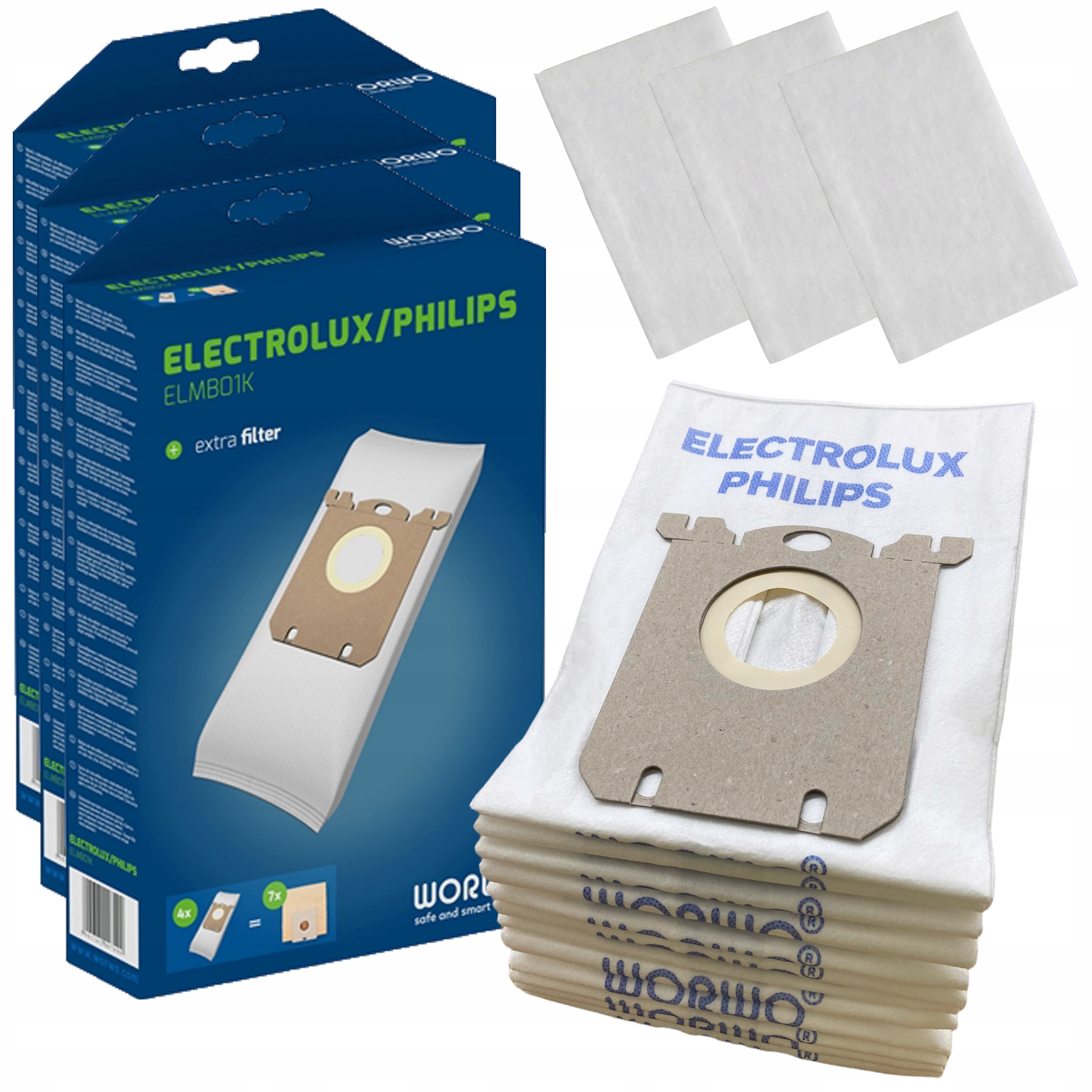 12x WORKI DO ODKURZACZA ELECTROLUX zamiennik WORWO ELMB01K