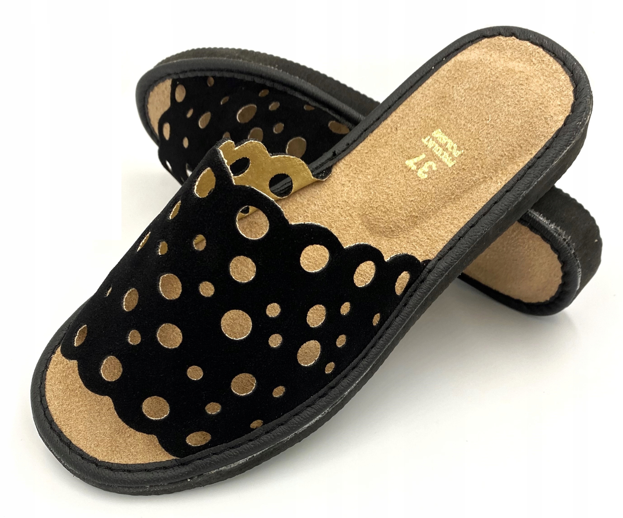 KAPCIE DAMSKIE PANTOFLE ODKRYTE KLAPKI MAXIMUS czarny r.36