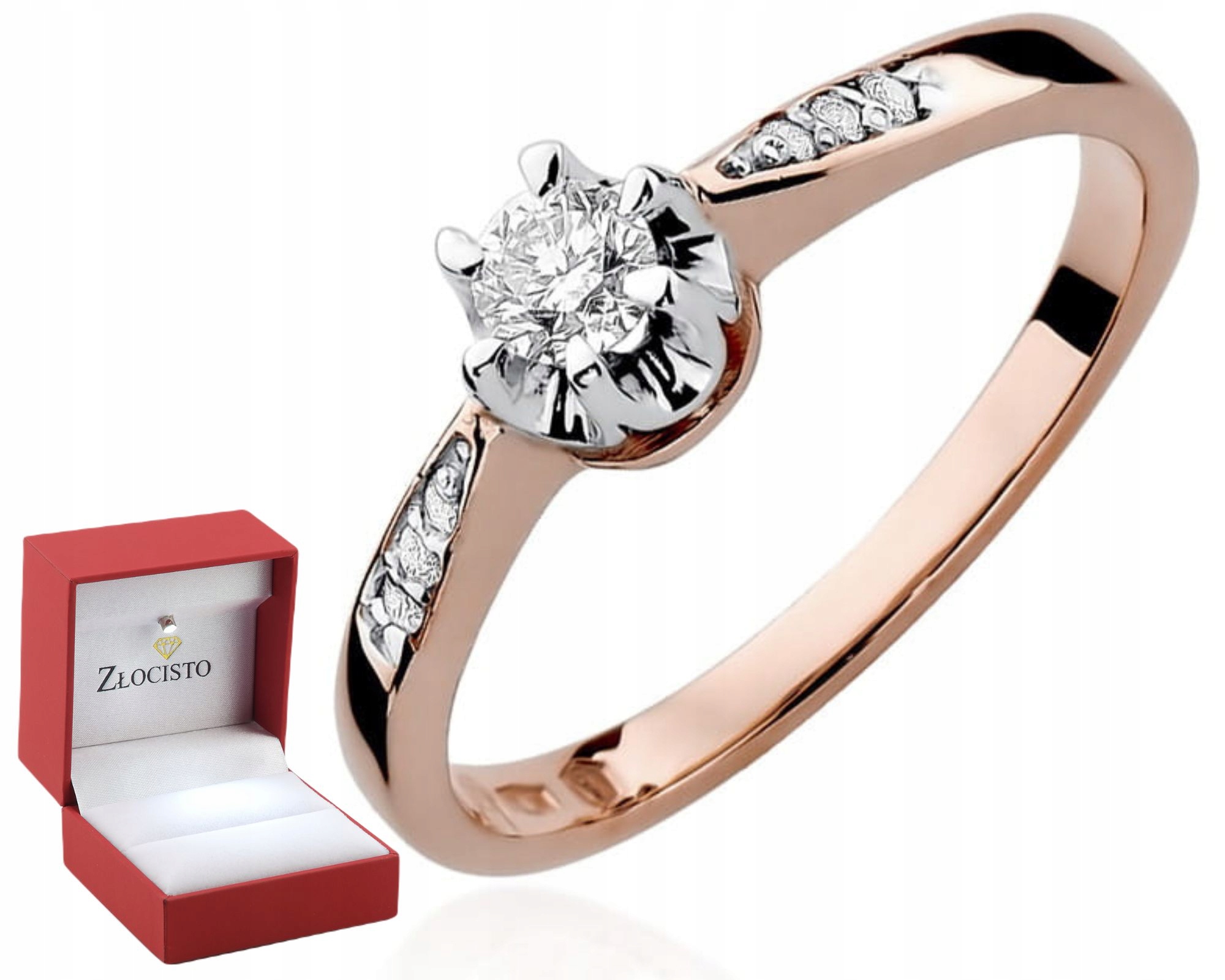 Prstýnek S Diamanty Růžové Zlato Gravírování 585 Bonus