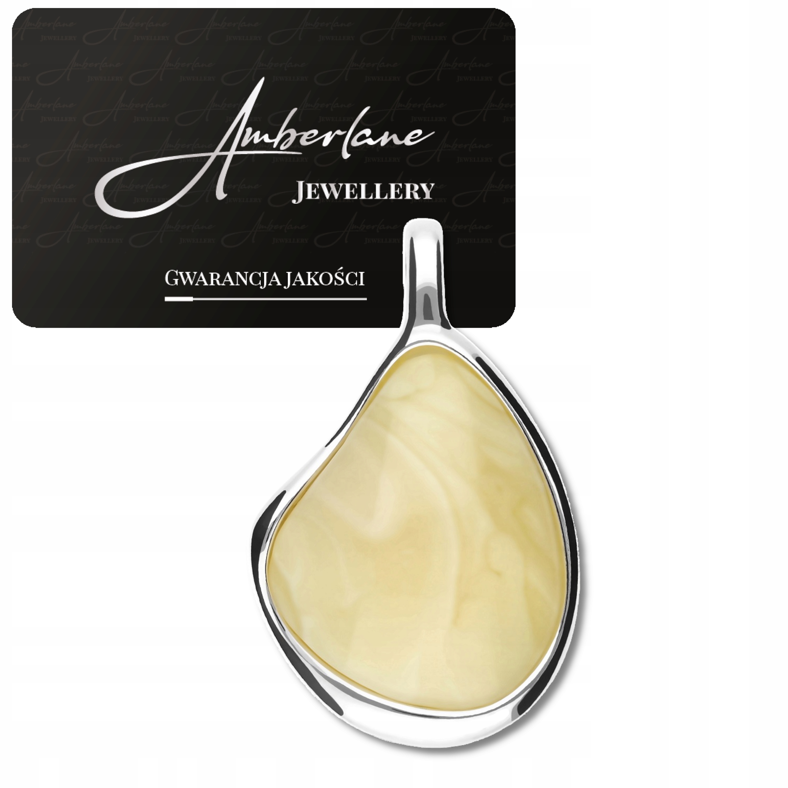 Wisiorek srebrny z bursztynem mlecznym *elegancka biżuteria* srebro 925