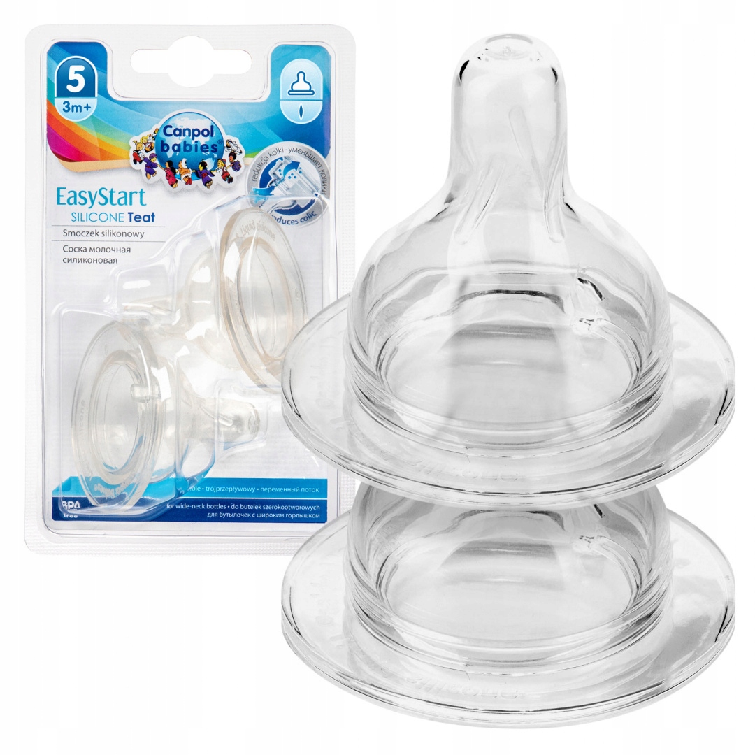 CANPOL Smoczek do butelek 3-PRZEPŁYWOWY 3+ 2pak