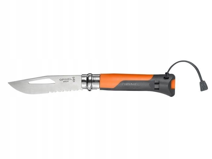 Nóż Opinel Outdoor Orange 08 8,5 cm gwizdek 110dB