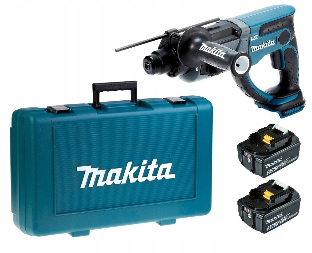 Makita Aku Młotowiertarka Sds-plus Lxt 18V 1,9J 2x5Ah BL1850 DHR202ZK