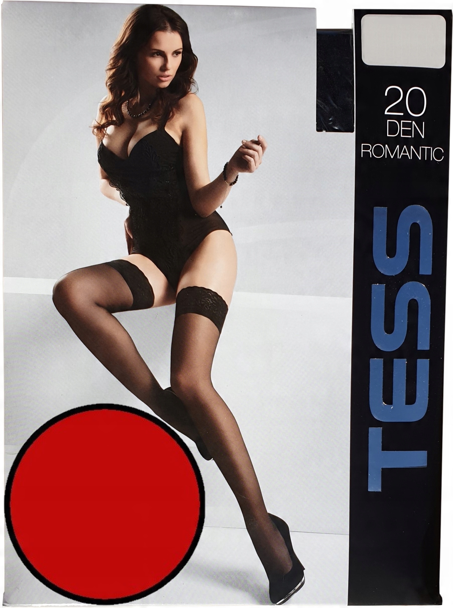 

Pończochy samonośne Lycra 20 Den Tess 3/4 Czerwone