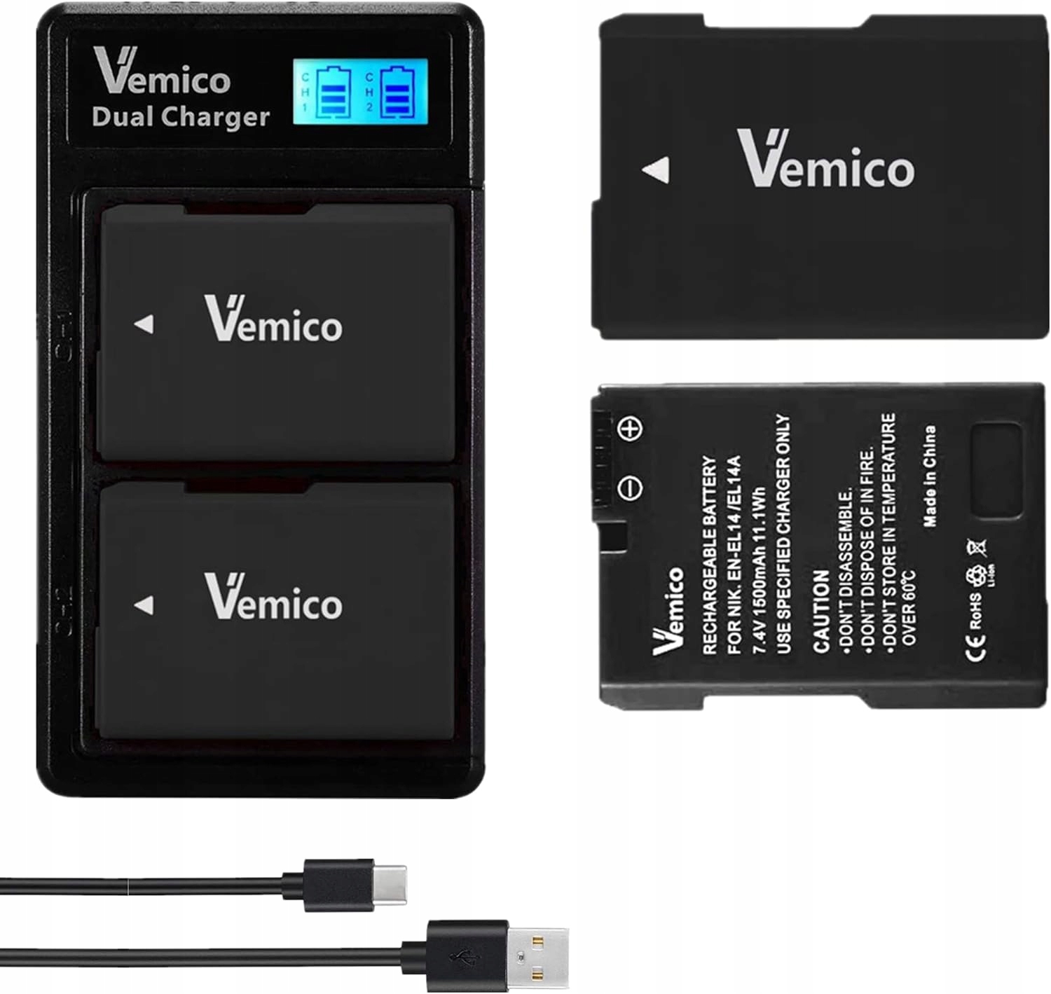 Nabíječka Baterií Vemico NP-FW50 2X1200 Mah Usb Přenosná, Výkonná