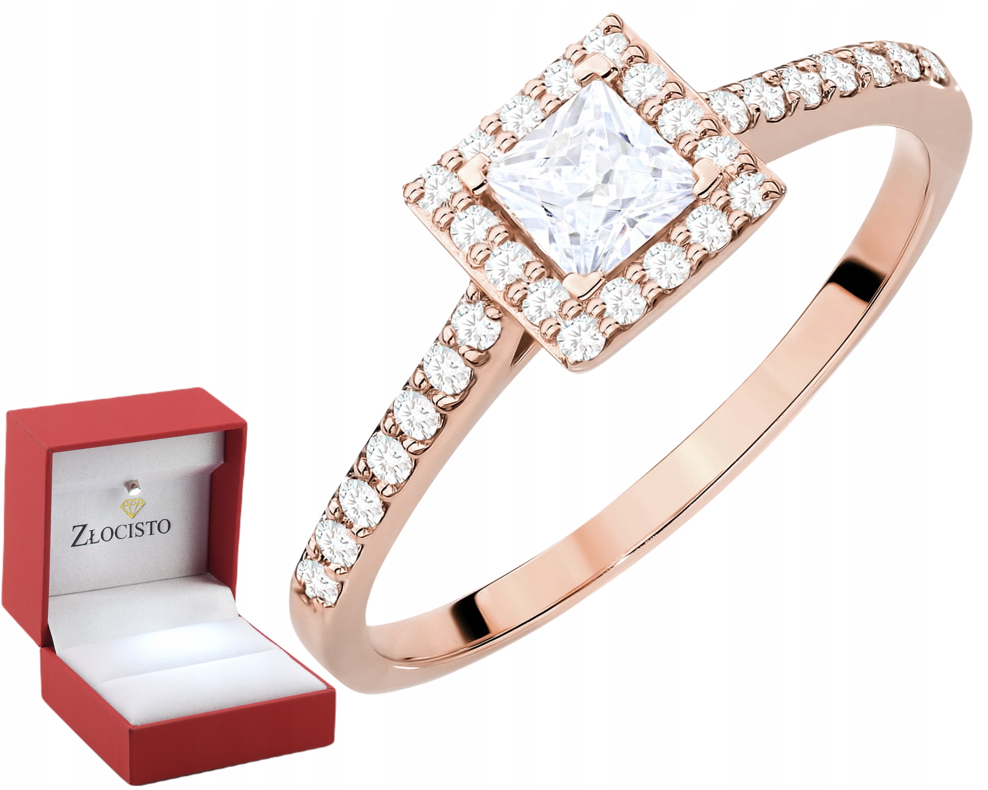 Růžové zlato Prstýnek Diamanty Lab Jako Dárek Drtič 585 14K