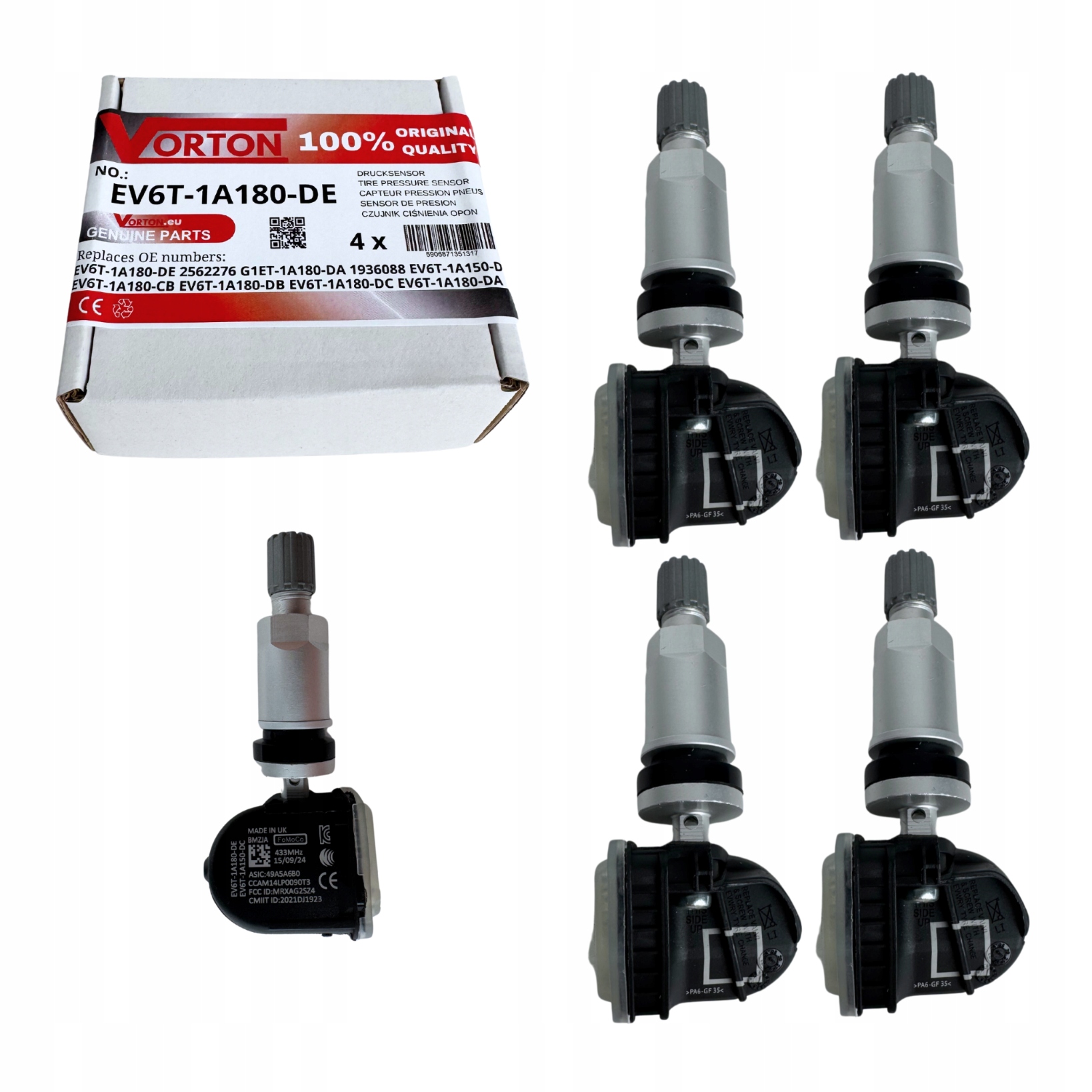 4X Senzor Tpms Snímač Tlaku V Pneumatikách Ford Focus Mk3 St Rs Ecosport