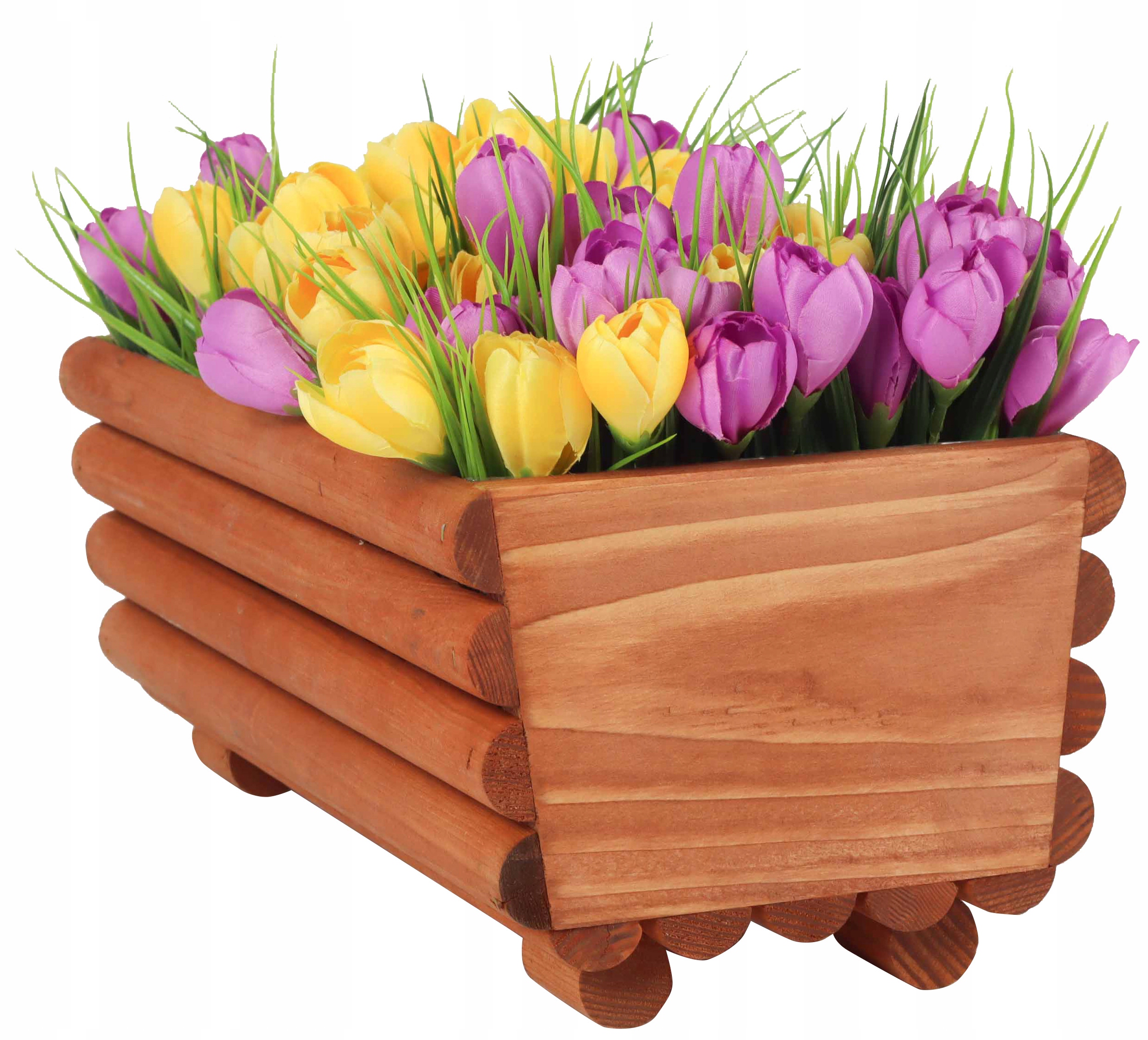 DONICA DONICZKA SKRZYNKA OSŁONKA DREWNIANA NA KWIATY OGRÓD BALKON DO DOMU Długość 42 cm