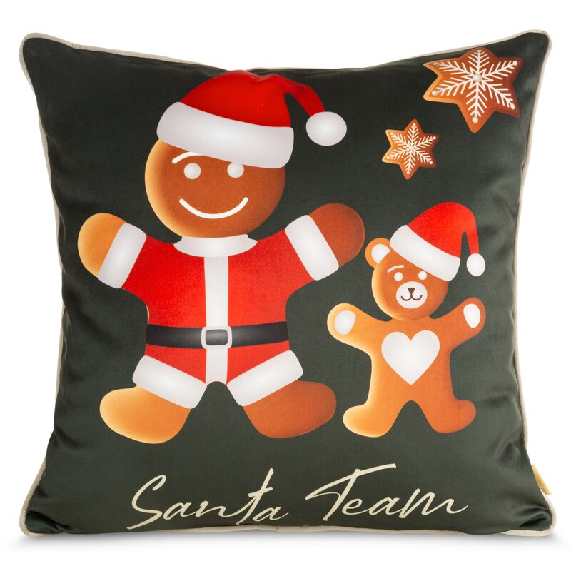 Vánoční povlak na polštář 60x60 Ginger zelené sušenky