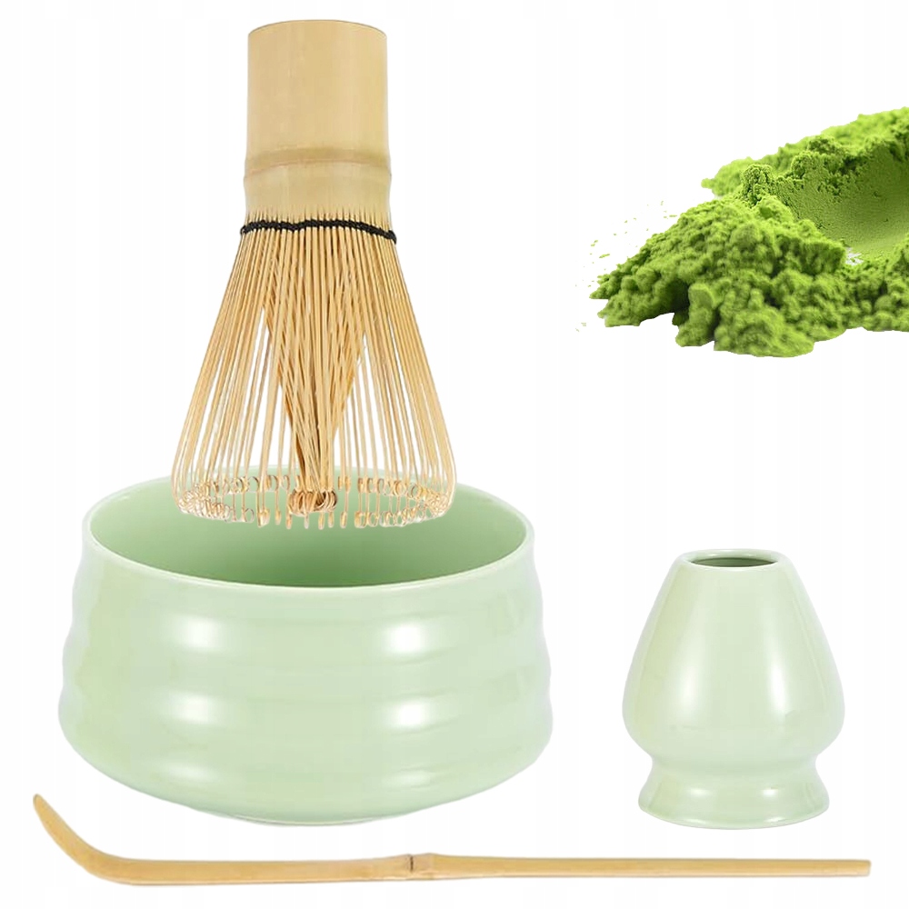 Dárková sada na čaj Matcha šálek , metla, stojan, lžička
