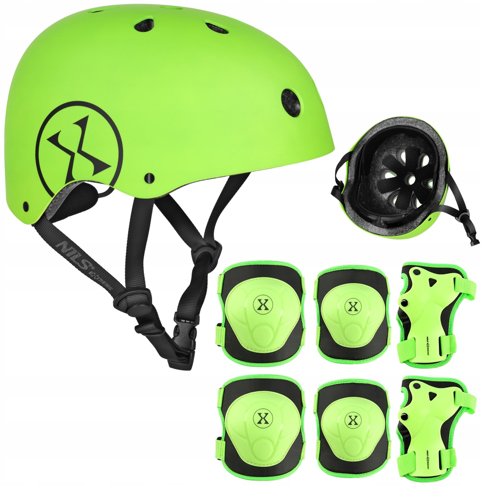 Kask Na Rolki Rower Deskorolkę Regulowany Orzeszek 55-58 cm Ochraniacze M
