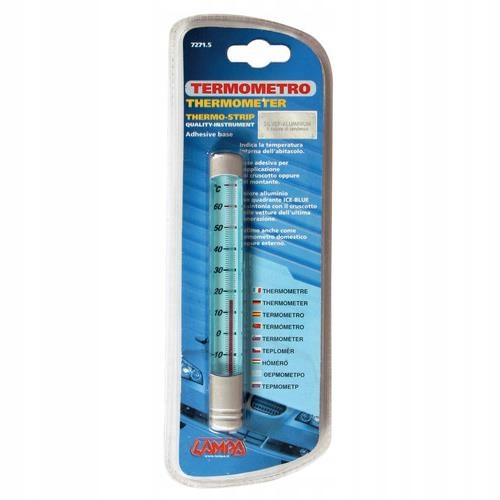 TERMOMETR SAMOCHODOWY ANALOGOWY NIEBIESKI KLEJONY EAN (GTIN) 8000692727157