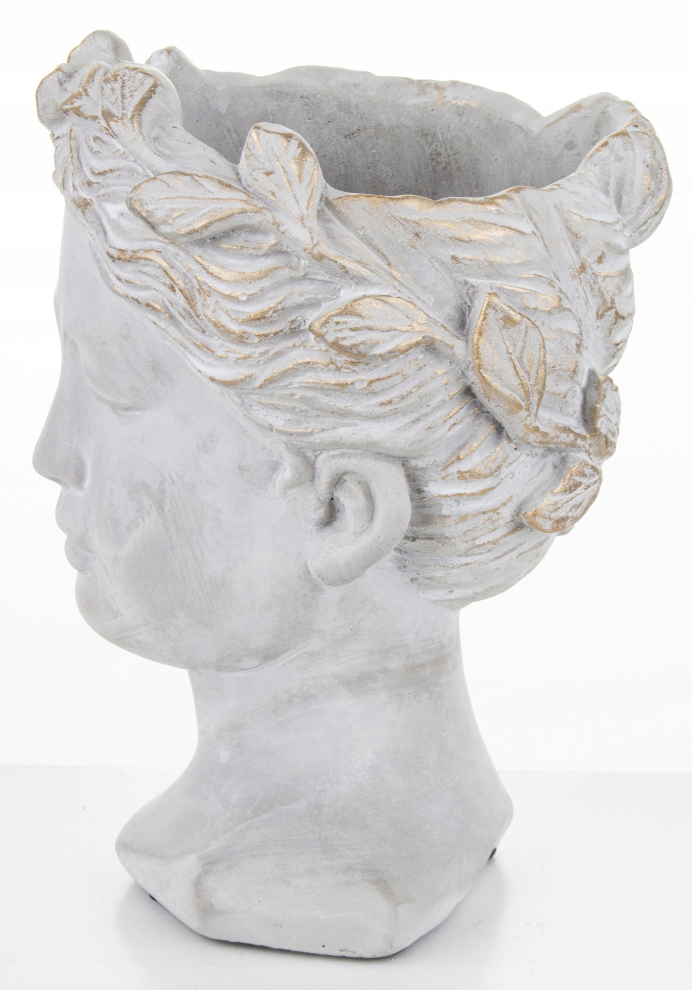 DONICZKA OSŁONKA SZARA GŁOWA BETONOWA VINTAGE 21CM Wysokość produktu 21 cm