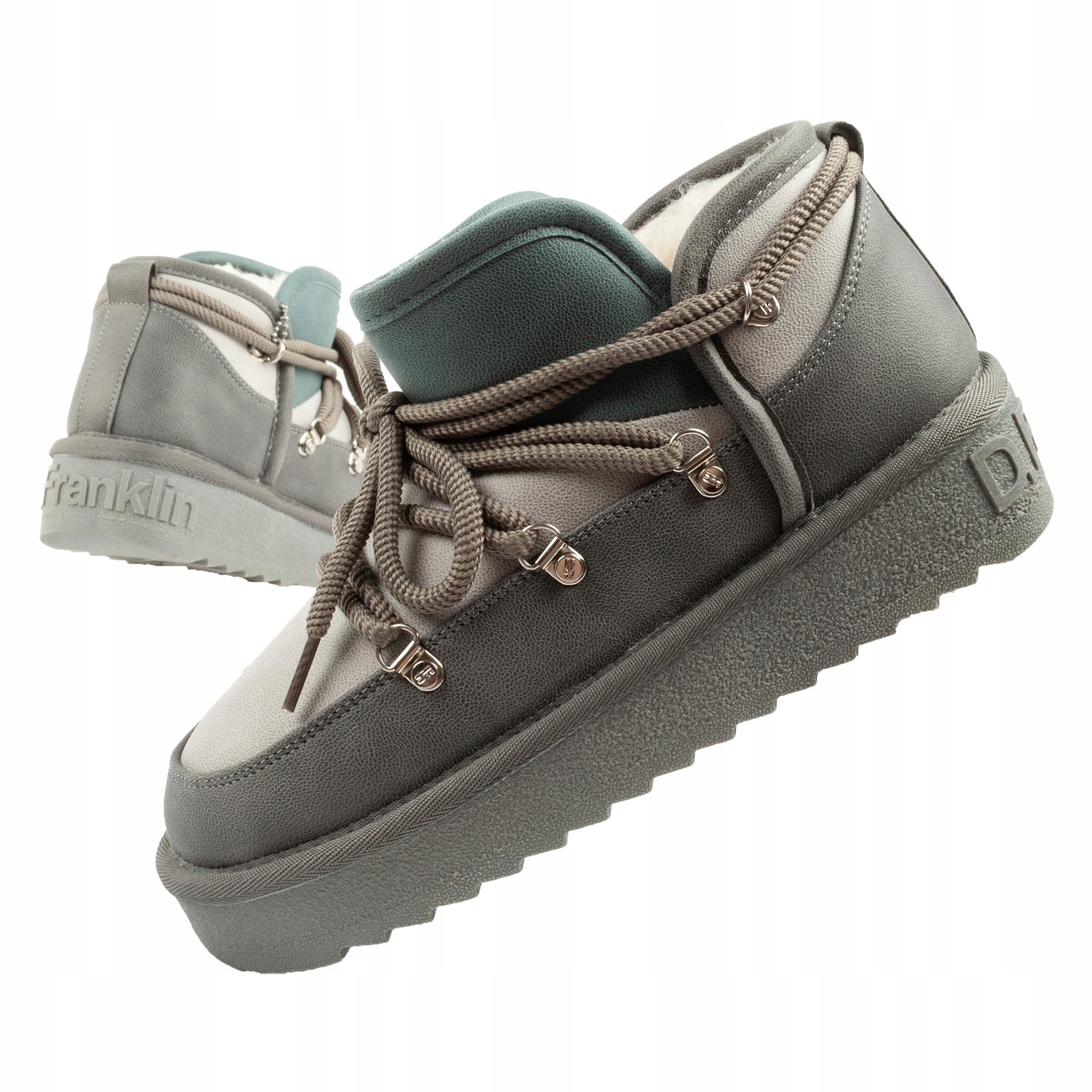 Dámské zimní sněhule D.Franklin vel.36, módní zateplené kotníkové boty, šedé