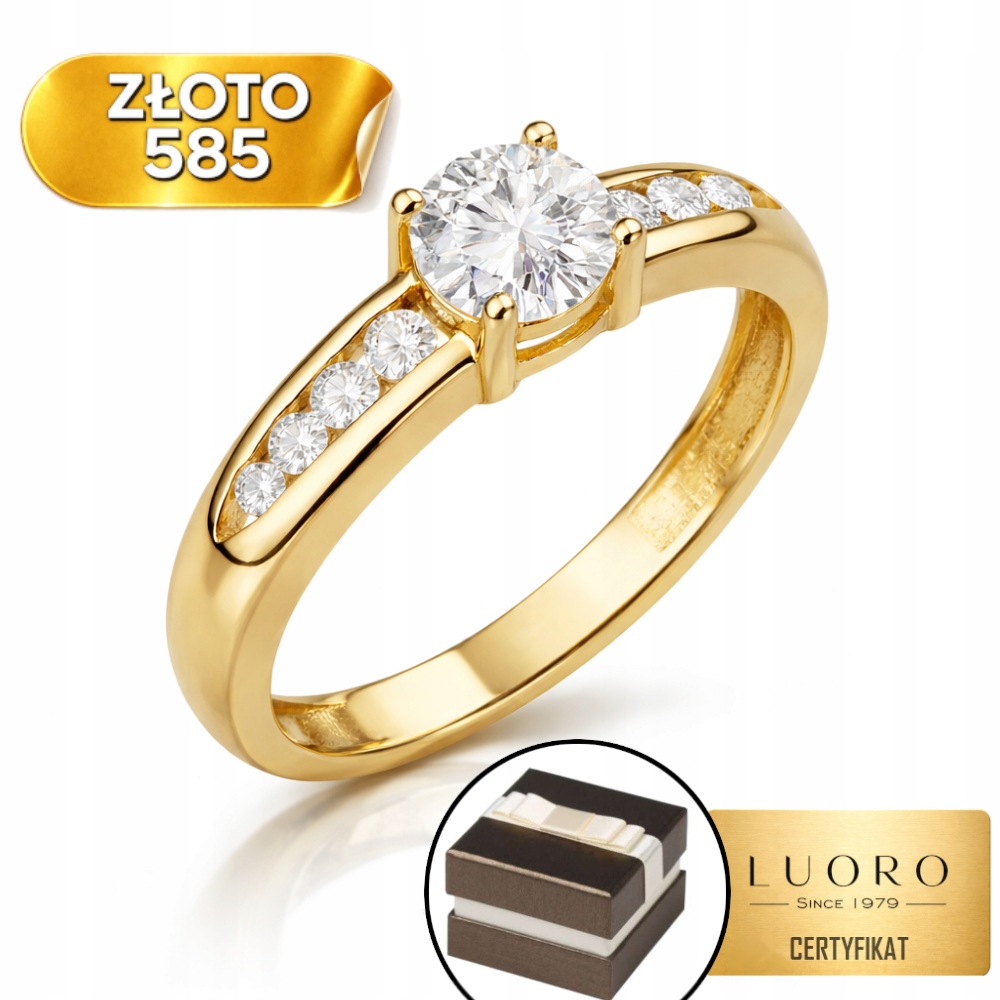 Prstýnek 585 14K S Centrálním A Mladším Zirkonem R18
