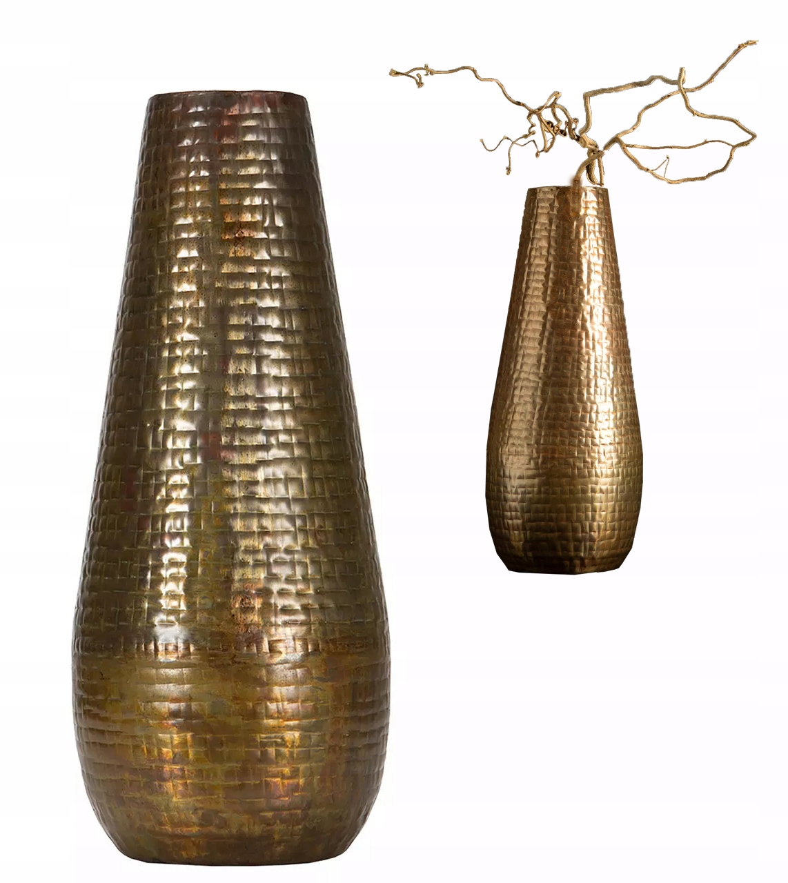 Podlahová Váza Vysoká Velká 56 cm Zlatá Na Větve Trávu Do Obývacího Pokoje Domu