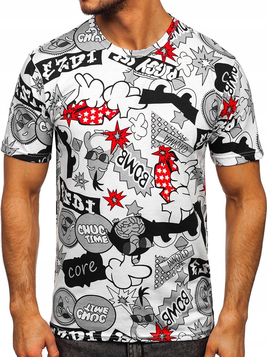 

T-shirt Męski Z Nadrukiem Biały 14917 DENLEY_2XL