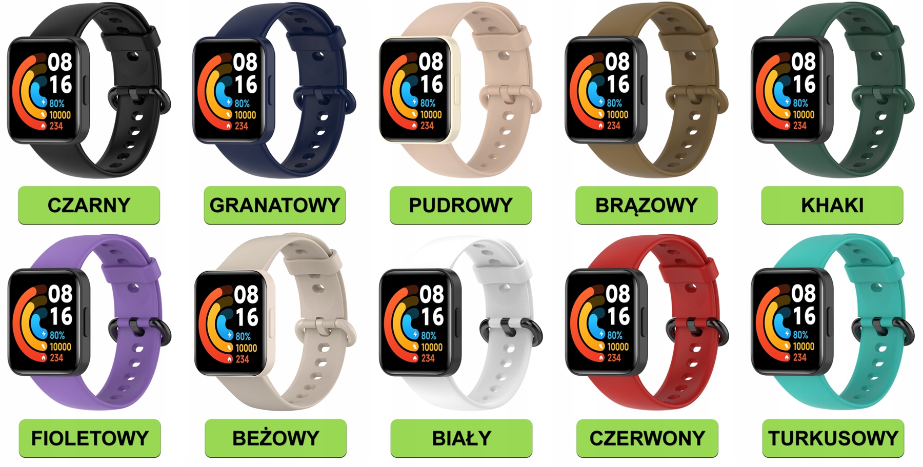 PASEK OPASKA BRANSOLETA DO XIAOMI REDMI WATCH 2 LITE |DUŻY WYBÓR KOLORÓW Kolor czarny