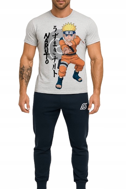 Pánské Pyžamo Naruto Shippuden Anime Dlouhé Kalhoty Tričko M