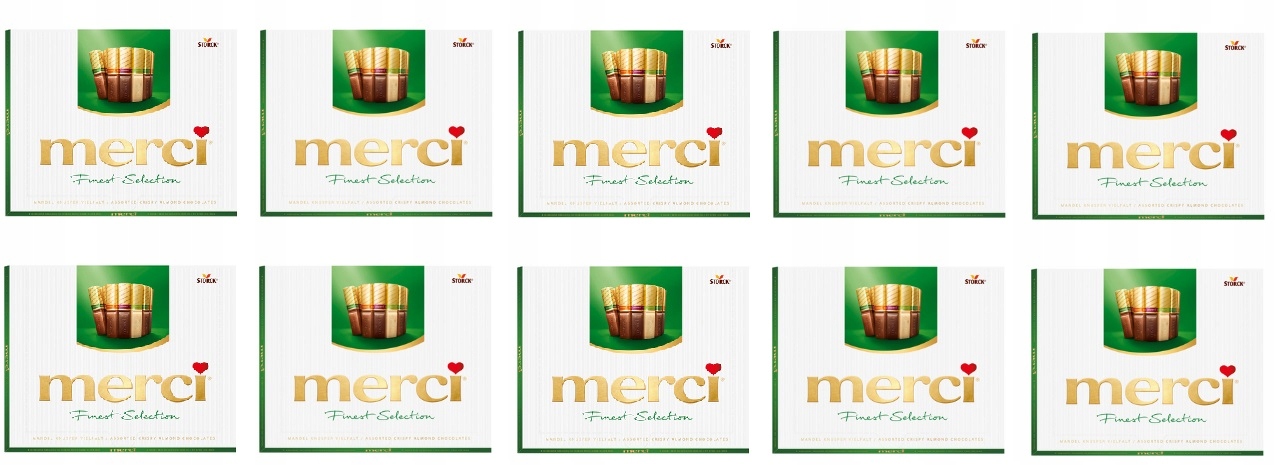 10x 250g Merci Zielone Almond green Karton