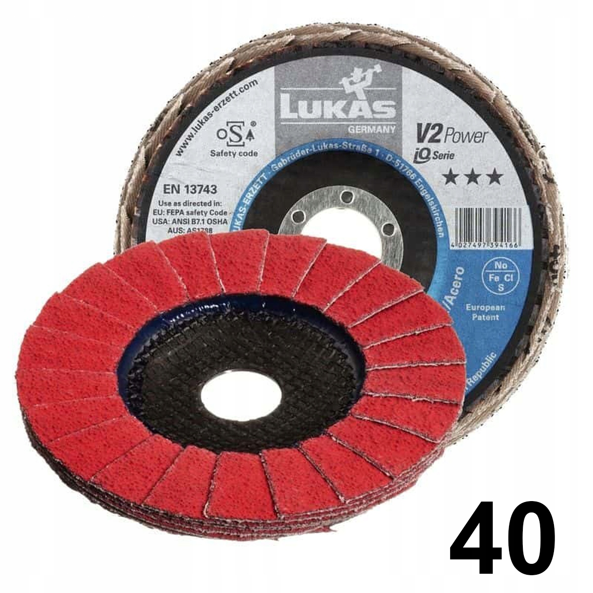 TARCZA ŚCIERNICA LISTKOWA LAMELKA DO INOX STALI NIERDZEWNEJ 125 CERAMIKA 40