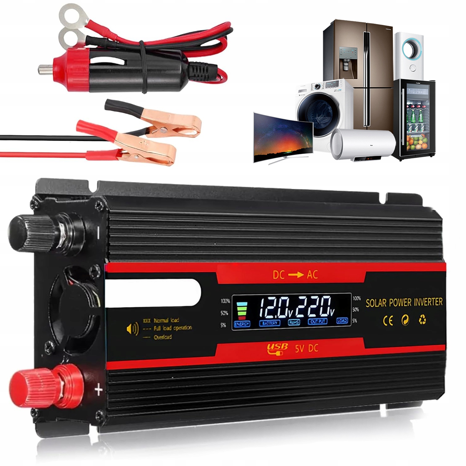 Měnič Napětí Automobilová 12V 24V 2000W Pro Lodní Karavan Vysoká Kvalita